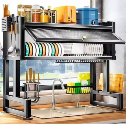 ESCURRIDOR Y ORGANIZADOR DE PLATOS CON TAPA