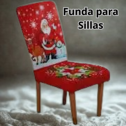 🎄 🎅🏾PACK NAVIDEÑO (funda para puertas, mantel de mesa y funda para sillas)🎅🏾🎄