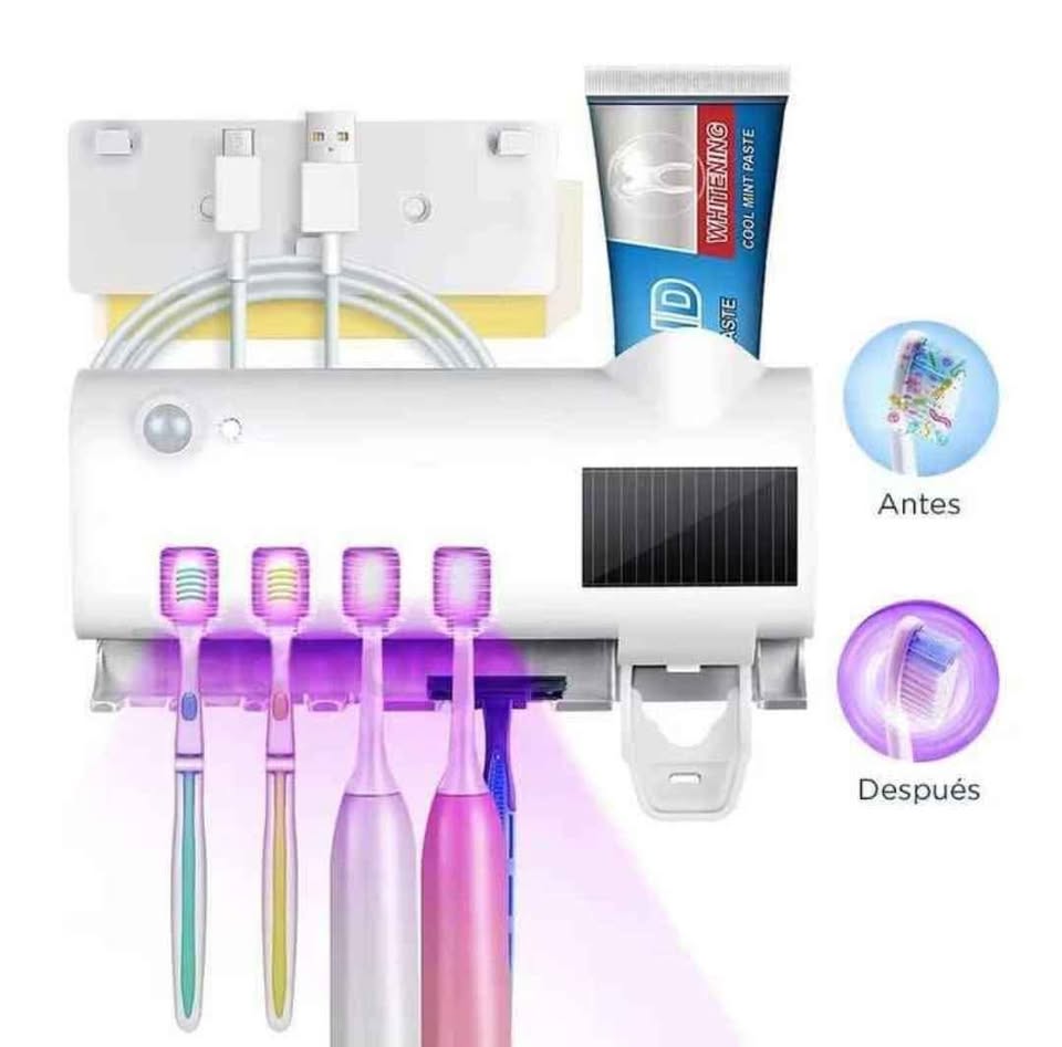 ESTERILIZADOR DE CEPILLO  UV + Dispensador Exclusive® 3 en 1